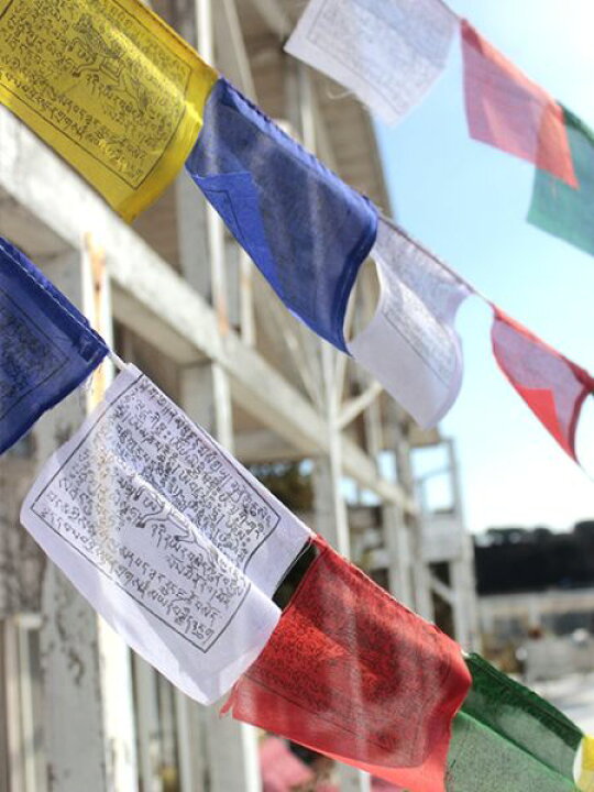 楽天市場 タルチョｓ チャイハネ公式店 エスニックnqtp6805チベット伝統の祈祷旗であるタルチョ 五色の順番は青 白 赤 緑 黄の順に決まっており それぞれが天 風 火 水 地すなわち五大を表現しています お部屋やキャンプ グランピングで飾れば 一気に