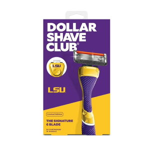 [�����]�_���[�V�F�[�u�N���u LSU �^�C�K�[�X �����Y�J�~�\�� 6���n �X�^�[�^�[�Z�b�g �{��1�{ �֐n2�� Dollar Shave Club LSU Tigers 6-Blade Starter Set 1 Handle, 2 x 6-Blade Razor Refills �y�����񂹏��i�z