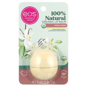 �C�I�X 100%�i�`���������I�[�K�j�b�N ���b�v�o�[�� �X�t�B�A �o�j�� 0.25�I���X eos 100% Natural & Organic Lip Balm Sphere Vanilla 0.25 oz �y�����񂹏��i�z