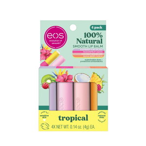 �C�I�X 100%�i�`������ ���b�v�o�[�� �Z�b�g �g���s�J�� �o���G�e�B�p�b�N 0.14�I���X eos 100% Natural Lip Balm Set Tropical Variety Pack 0.14 oz �y�����񂹏��i�z