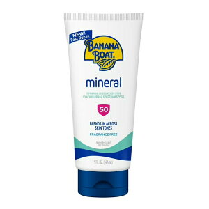 �o�i�i�{�[�g �~�l���� ���Ă��~�߃��[�V���� SPF50 148ml Banana Boat Mineral Sunscreen SPF 50, Mineral Sunblock, Adult Sunscreen Lotion, 5 fl oz �y�����񂹏��i�z