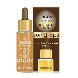 ジャーゲンズ ナチュラルグロウ インスタントサンドロップ セルフタンニングセラム 顔・ボディ用 ブロンズ仕上げ 30mL Jergens Natural Glow Instant Sun Drops, Self Tanning Serum for Face and Body, 1 oz 【お取り寄せ商品】