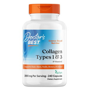 �R���[�Q�� �^�C�v1&3 2000mg (4����) 240�� Doctor's BEST�i�h�N�^�[�Y�x�X�g�j Collagen Types 1 and 3 with Peptan? 500mg 240C