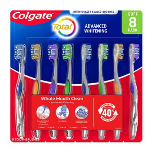 �R���Q�[�g �g�[�^�� �A�h�o���X �z���C�g�j���O �\�t�g�� ���u���V 8�{�p�b�N Colgate Total Advanced Whitening Toothbrush, 8-pack�y�A�����J�R�X�g�R�i�z