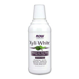 ナウフーズ キシリホワイト マウスウォッシュ ニーム&ティーツリー ミントフレーバー 473ml (16.0 fl oz) Now Foods XyliWhite Neem & Tea Tree Mouthwash 息爽やか ラウリル硫酸ナトリウムフリー フッ素フリー