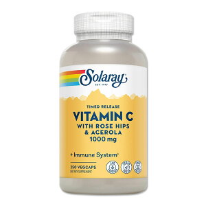 �\�����[ �r�^�~��C ���[�Y�q�b�v&�A�Z���� �T�v�������g 1000mg 250�� Solaray Vitamin C with Rose Hips & Acerola 2�i�K�^�C�������[�X�^