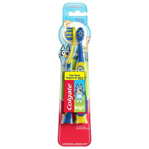 �R���Q�[�g �L�b�Y���u���V���z�� �G�N�X�g���\�t�g �u���[�C 2�{�p�b�N Colgate Kids Toothbrushes and Suction Cup, Extra Soft, Bluey, 2 Pack �y�����񂹏��i�z