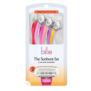 �r���[ ���f�B�[�X 3���n �g���̂ăJ�~�\�� �T���o�[�X�g�Z�b�g 3�{���� Billie 3 Blade Disposable Razors for Women, The Sunburst Set, 3 Count �y�����񂹏��i�z