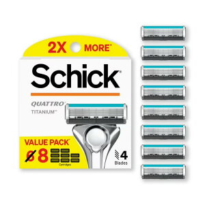 �V�b�N �N�A�g�� �`�^�j�E�� �����Y�֐n 4���n 8�� Schick Quattro Titanium Razor Blade Refills, 8ct, Men's Razor Refills �y�����񂹏��i�z