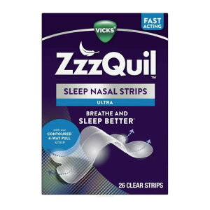 ���B�b�N�X �W�[�N���C�� �@�o�g���e�[�v �N���A�^�C�v 26�� Vicks ZzzQuil Sleep Aid Ultra Nasal Strip, Clear, Unscented, 26 Count �y�����񂹏��i�z