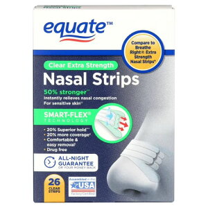 �G�N�G�[�g �@�o�g���e�[�v �N���A�^�C�v �G�N�X�g���X�g�����O�X 26�� Equate Extra Strength Clear Nasal Strips, 26 Count �y�����񂹏��i�z