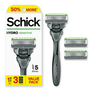 �V�b�N �n�C�h�� �Z���V�e�B�u �����Y�֐n���J�~�\�� 5���n �{��1�{ �֐n3�� Schick Hydro Sensitive 5 Blade Razor for Men, 1 Razor Handle with 3 Razor Refills �y�����񂹏��i�z