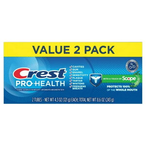 �yMAX20%OFF�N�[�|������z�N���X�g �v���w���X �v���X �X�R�[�v �������� 122g 2�{�Z�b�g Crest Pro-Health Toothpaste Plus Scope 4.3oz Twin �y�����񂹏��i�z