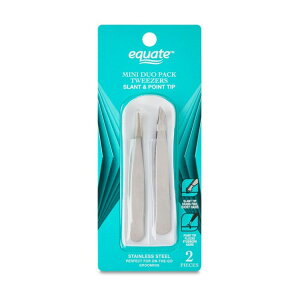 �G�N�G�[�g ���^�� �~�j�c�C�[�U�[ �΂ߐ�[ �|�C���g��[ 2�{ Equate Metal Duo Mini Pack Slant and Pointed-Tip Tweezers, 2 Count �y�����񂹏��i�z