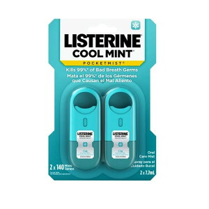 ���X�e���� �|�P�b�g�~�X�g �N�[���~���g �I�[�����P�A�X�v���[ 7.7mL 2�{�Z�b�g Listerine Pocketmist Cool Mint Oral Care Spray, Bad Breath, 7.7 mL, 2ct �y�����񂹏��i�z