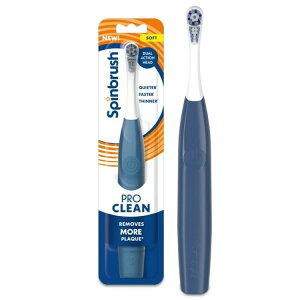 �X�s���u���V �v���N���[�� �d�r�� �d�����u���V ��l�p �u���[ 1�{ Spinbrush NEW PRO CLEAN Battery Powered Electric Toothbrush for Adults, Blue, 1 Count �y�����񂹏��i�z