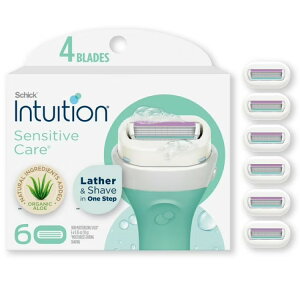�V�b�N �C���g�D�C�V���� �Z���V�e�B�u�P�A ���f�B�[�X �֐n 4���n 6�� Schick Intuition 4-Blade Sensitive Care Women's Razor Cartridge Refills, 6 Ct �y�����񂹏��i�z
