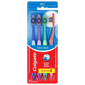 �R���Q�[�g �G�N�X�g���N���[�� �t���w�b�h ��l�p�蓮���u���V �\�t�g 4�{�p�b�N Colgate Extra Clean Full Head Adult Manual Toothbrush, Soft, 4 Pack �y�����񂹏��i�z