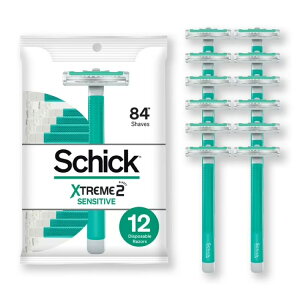 �V�b�N �G�N�X�g���[�� �Z���V�e�B�u �����Y�g���̂ăJ�~�\�� 2���n 12�{ Schick Xtreme 2-Blade Sensitive Men's Disposable Razors, 12 Ct �y�����񂹏��i�z