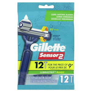 �W���b�g �Z���T�[2 �����Y 2���n �g���̂ăJ�~�\�� ��U��w�b�h �u���[ 12�{�� Gillette Sensor2 Pivoting Head Men's Disposable Razors, Blue, 12 Count �y�����񂹏��i�z