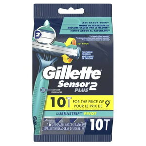 �W���b�g �Z���T�[2 �v���X �����Y 2���n �g���̂ăJ�~�\�� ��U��w�b�h 10�{�� Gillette Sensor 2 Plus Pivoting Men 2 Blade Disposable Razor,10 count �y�����񂹏��i�z