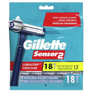 �W���b�g �Z���T�[2 �����Y �g���̂ăJ�~�\�� �Œ�w�b�h 18�{ �u���[ Gillette Sensor2 Fixed Head Men's Disposable Razors, Blue, 18 Count �y�����񂹏��i�z