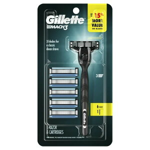 �W���b�g �}�b�n3 �����Y 3���n �J�~�\�� �{��1�{ �֐n6�t �V���o�[ Gillette Mach3 Razor Men3 Blade Manual Razor ,1 Handle and 6 Blade Refills ,Silver �y�����񂹏��i�z