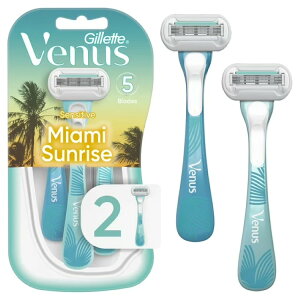 �W���b�g���B�[�i�X �}�C�A�~�T�����C�Y �Z���V�e�B�u �g���̂ăJ�~�\�� �A���G�z�� 2�{ Gillette Venus Miami Sunrise Extra Smooth Sensitive Women's Disposable Razors with Aloe �y�����񂹏��i�z