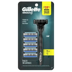 �W���b�g �}�b�n3 �����Y�J�~�\�� �{�� �֐n10�t Gillette Mach3 Shaving Razor for Men, Razor Handle, 10 Blade Refills �y�����񂹏��i�z