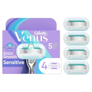 �W���b�g���B�[�i�X �T�}�[�T�[�t �G�N�X�g���X���[�X �Z���V�e�B�u �����p�֐n 4�� Venus Summer Surf Extra Smooth Sensitive Women's Razor Blade Refills, 4 Count �y�����񂹏��i�z