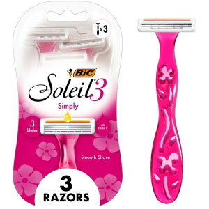 �r�b�N �\���C��3 �V���v���[ ���f�B�[�X �g���̂ăJ�~�\�� 3���n 3�{ BIC Soleil 3 Simply Women's Disposable Razors, 3 Blades, 3 Count �y�����񂹏��i�z