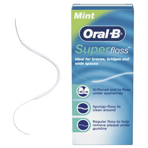 �I�[����B �X�[�p�[�t���X �v���J�b�g�X�g�����h �f���^���t���X �~���g 50�{���� Oral-B Super Floss Pre-Cut Strands Dental Floss, Mint, 50 Count �y�����񂹏��i�z
