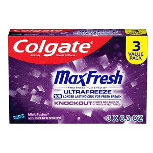 �R���Q�[�g �}�b�N�X�t���b�V�� �m�b�N�A�E�g�~���g �������� 178g 3�p�b�N Colgate MaxFresh Knockout Mint Toothpaste, 3 Pack, 6.3 oz �y�����񂹏��i�z