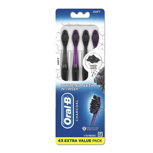 �I�[����B �Y ���u���V ��l�p �z���C�g�j���O �\�t�g 4�{ Oral-B Charcoal Toothbrush Whitening Therapy�y�����񂹏��i�z�y���킹�Ĕ��������z