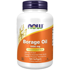 NOW Foods �{���[�W�I�C�� 1000mg 120�� �\�t�g�W�F�� �i�E�t�[�Y Borage Oil 1000mg (Highest GLA Concentration) - 120Softgels