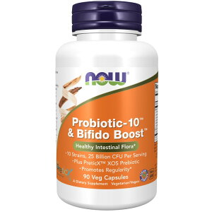 �i�E�t�[�Y �v���o�C�I�e�B�N�X-10&�r�t�B�Y�X�u�[�X�g �T�v�������g 90�� NOW Foods Probiotic-10&Bifido Boost �x�W�J�v�Z�� �����t���[�� PreticX �L�V���I���S��