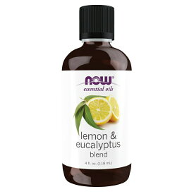 ナウフーズ エッセンシャルオイル レモン&ユーカリ レモングラス入り 118ml (4floz) NOW Foods Lemon & Eucalyptus Oil Blend アロマ 精油 リフレッシュ 爽やか