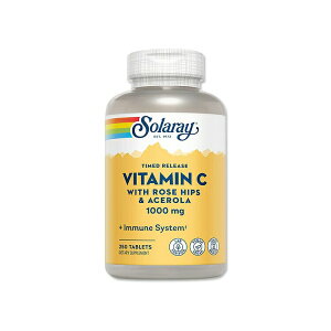 �\�����[ �r�^�~��C with ���[�Y�q�b�v&�A�Z���� 2�i�K�^�C�������[�X 1000mg �^�u���b�g 250�� Solaray Vitamin C With Rose Hips & Acerola Timed-Release 1000mg Tablet �̒� �Ǘ� ���N �b�� �΍� �K��