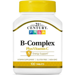 21st Century �r�^�~��B�Q�{�r�^�~��C�z�� �^�u���b�g100�� 21st Century Healthcare B Complex Plus Vitamin C Tablets 100 Count �y�����񂹏��i�z