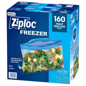 �W�b�v���b�N �V�[���g�b�v �t���[�U�[�o�b�O �n�[�t�K���� 160������ Ziploc Seal Top Freezer Bag, Half Gallon, 160-count �y�����񂹏��i�z