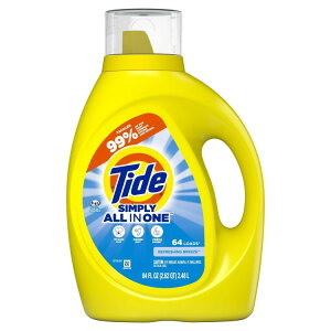 �^�C�h �V���v��? �t�̐����� ���t���b�V���O�u���[�Y�̍��� 2.48L 64�� Tide Simply Liquid Laundry Detergent, Refreshing Breeze Scent, 84 fl oz, 64 Loads �y�����񂹏��i�z