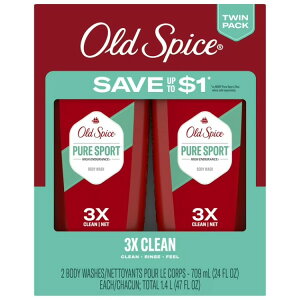 �I�[���h�X�p�C�X �n�C�G���f�������X �����Y �{�f�B�E�H�b�V�� �s���A�X�|�[�c 709ml 2�p�b�N Old Spice High Endurance Men's Body Wash, Pure Sport, 24 fl oz 2 Pack �y�����񂹏��i�z