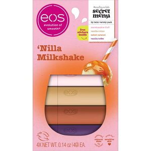 �C�I�X �j���~���N�V�F�C�N ���b�v�o�[�� �o���G�e�B�p�b�N �q�����p 4g×4�{ eos Nilla Milkshake Lip Balm Variety Pack, Made for Sensitive Skin, 0.14 oz, Pack of 4 �y�����񂹏��i�z