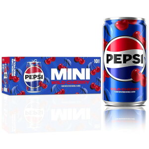 �y�v�V ���C���h�`�F���[�R�[���\�[�_�|�b�v�~�j�� Pepsi Wild Cherry Cola Soda Pop Mini Cans, 7.5 Ounce Mini Cans (10 Pack) �y�����񂹏��i�z