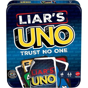 �}�e���Q�[�� ���C�A�[�YUNO �J�[�h�Q�[�� ���[�ʓ��� 2�`6�l�p 7�Έȏ� Mattel Games Liar's UNO Card Game Storage Tin 2-6 Players Ages 7+ �y�����񂹏��i�z