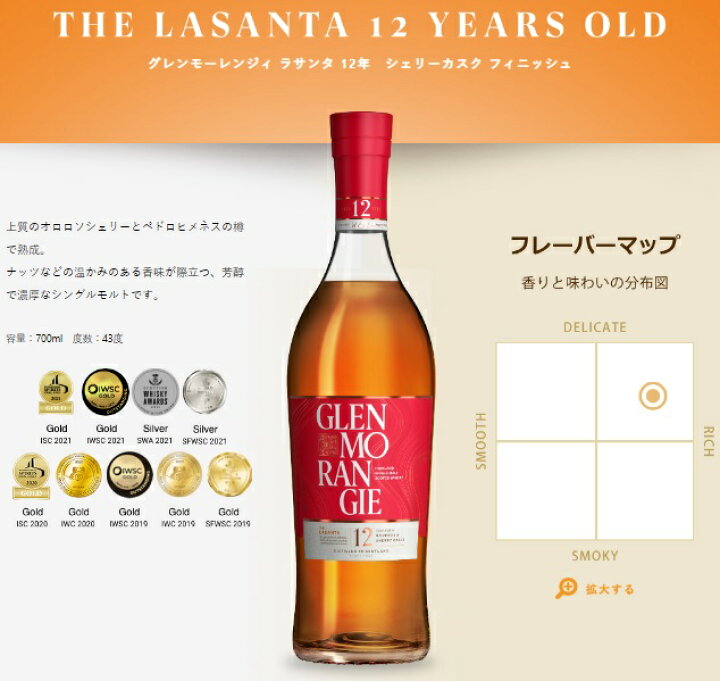 楽天市場】グレンモーレンジィ ラサンタ 12年 シェリーカスク 43 