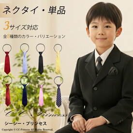 子供用フォーマルネクタイ・単品 Bタイプ 子供 ネクタイ キッズ ネクタイ オシャレ　ストライプ　カラー 男の子 本格 フォーマル 結婚式 発表会 卒園式 卒業式 七五三 入学式 謝恩会 冠婚葬祭 便利 簡単【CC-Princess】