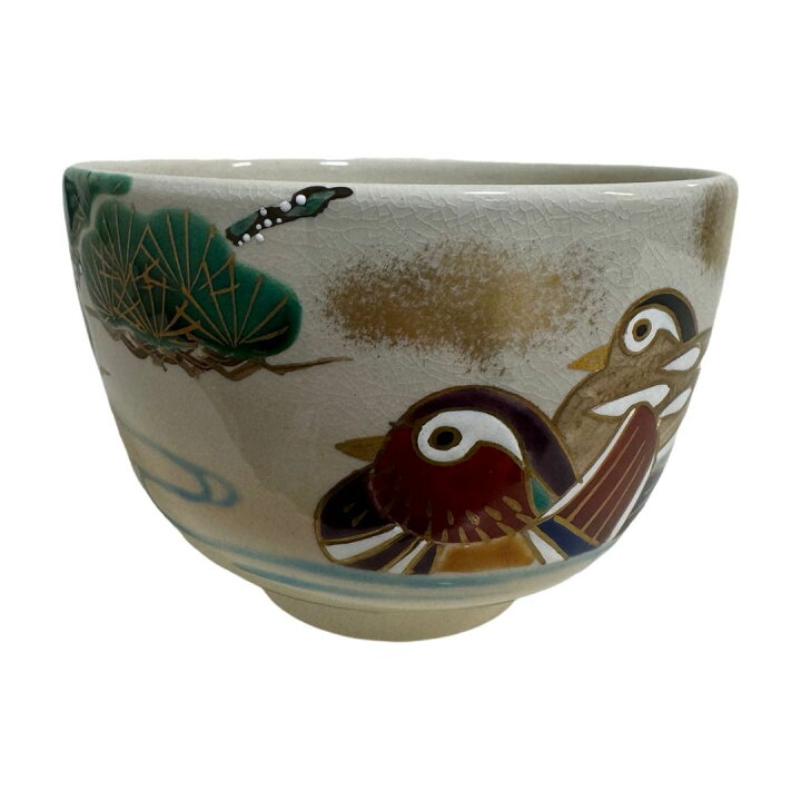 楽天市場】京焼 清水焼 金彩鴛鴦抹茶茶碗 香菊 松におしどり 抹茶茶碗 