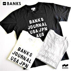 バンクス BANKS ロゴプリント 半袖Tシャツ HEMISPHERE TEE SHIRT/ATS0407/M・L/ホワイト・グレー・ブラック/ネコポス発送OK!(代引きは通常発送）