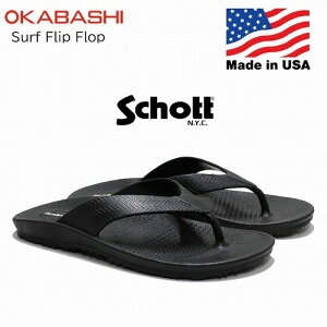 �V���b�g �I�J�o�V �T�[�t�t���b�v �t���b�v�T���_�� �u���b�N Schott OKABASHI Surf Flip Flop Black Made In USA O-90613 �����K�戵�X
